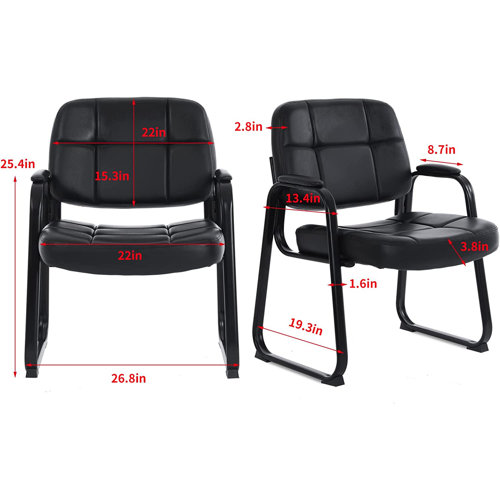 Clatina Faux Leather Seat Waiting Room Chair with Metal Frame Wayfair